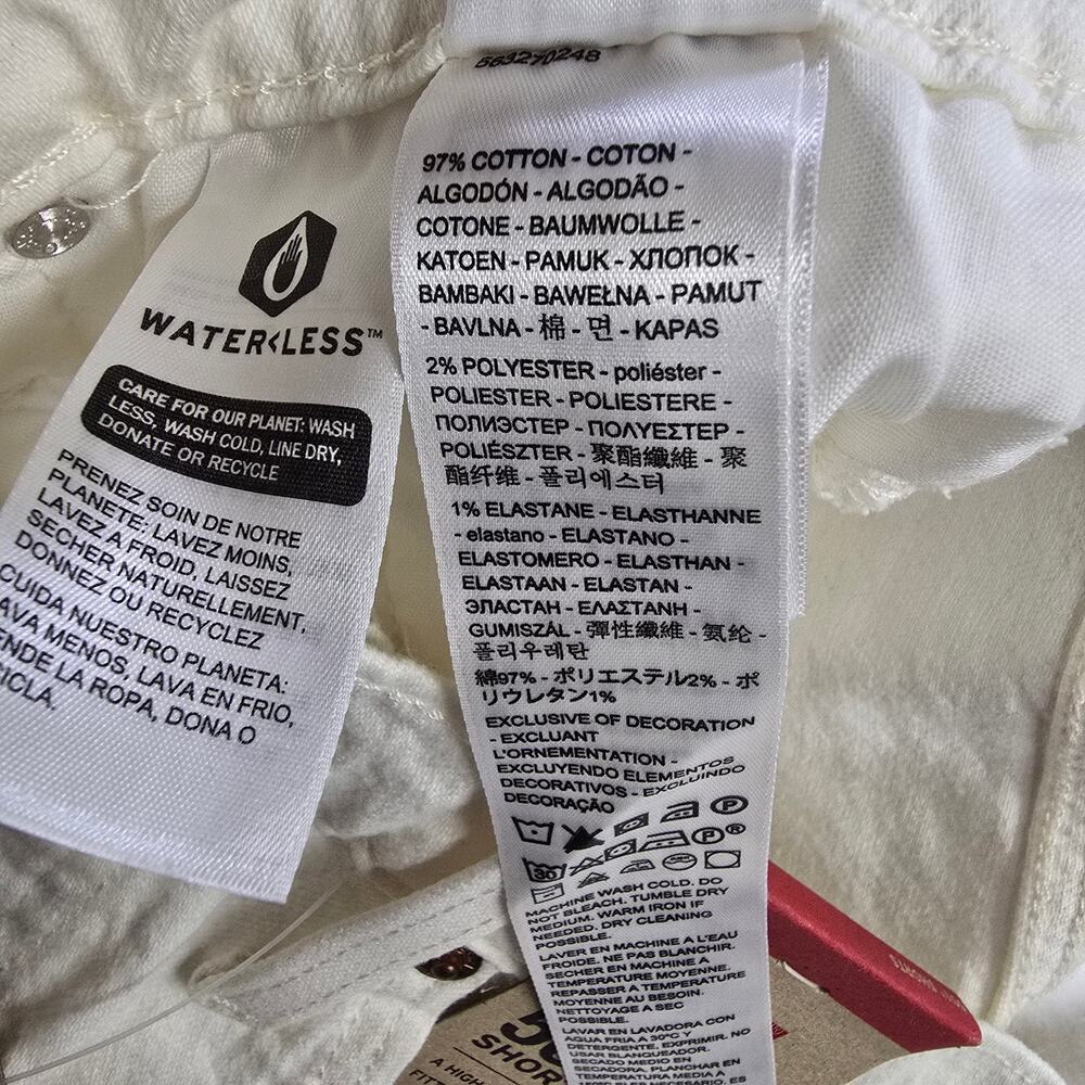 Levi's 501 Shorts Womens 28 White High Rise Cutoff Frayed Hem Denim NWT - Picture 6 of 7